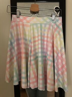 BlackMilk Pastel Plaid Skater Skirt with pockets
